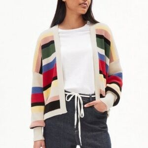 ARMEDANGELS - Vildaana Oversized Multicolor Cotton Knit Stripe Cardigan - XL